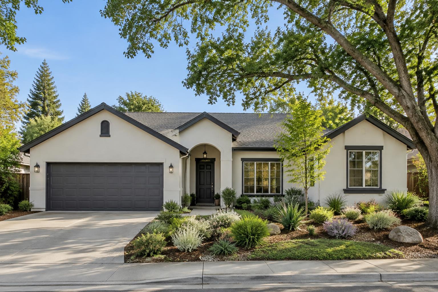 California home exterior with charcoal trim
